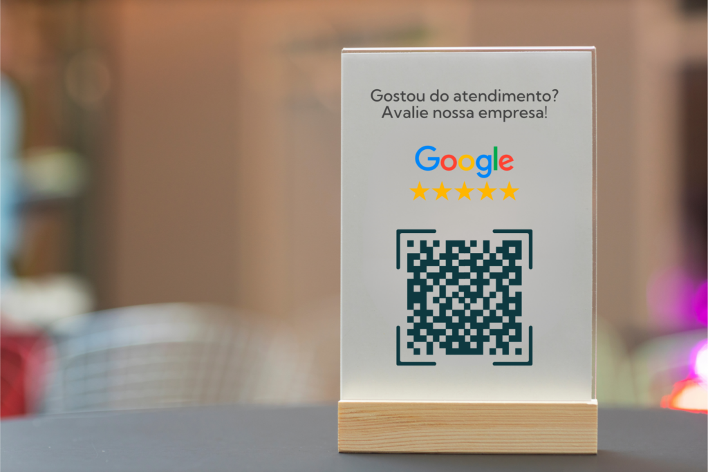 Plaquinha com QR Code para avaliações no Google
