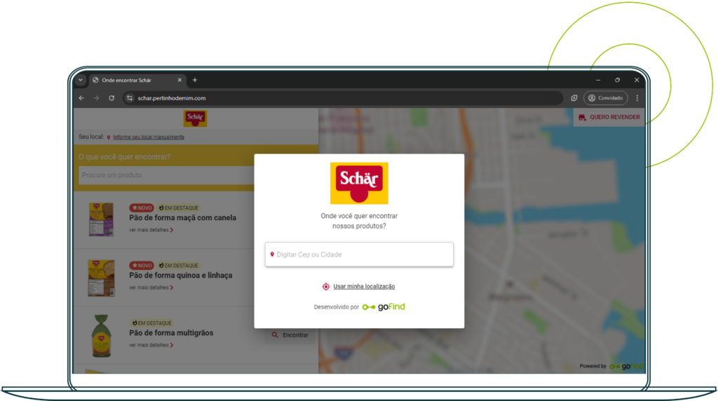 Localizador de marca do Dr Schar feito pela Gofind